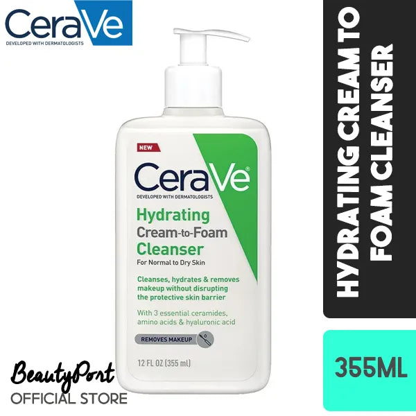 CeraVe Hydrating Cream-to-Foam Face Cleanser 12oz