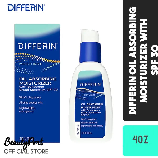 Differin Oil Absorbing Moisturizer with Sunscreen, Oil-Free, SPF 30, 4 fl oz