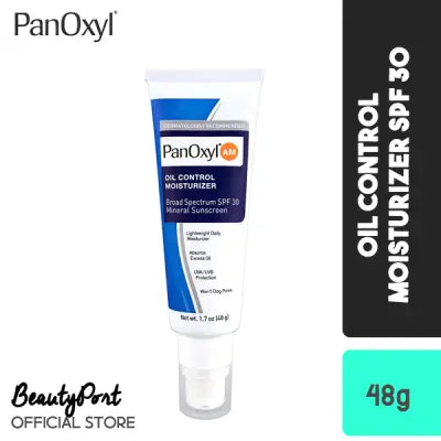 PanOxyl Oil Control Daily Moisturizer, Mattifying Lightweight Facial Moisturizer, Shine Control, Non Comedogenic, Won’t Clog Pores, SPF 30, 1.7 Oz