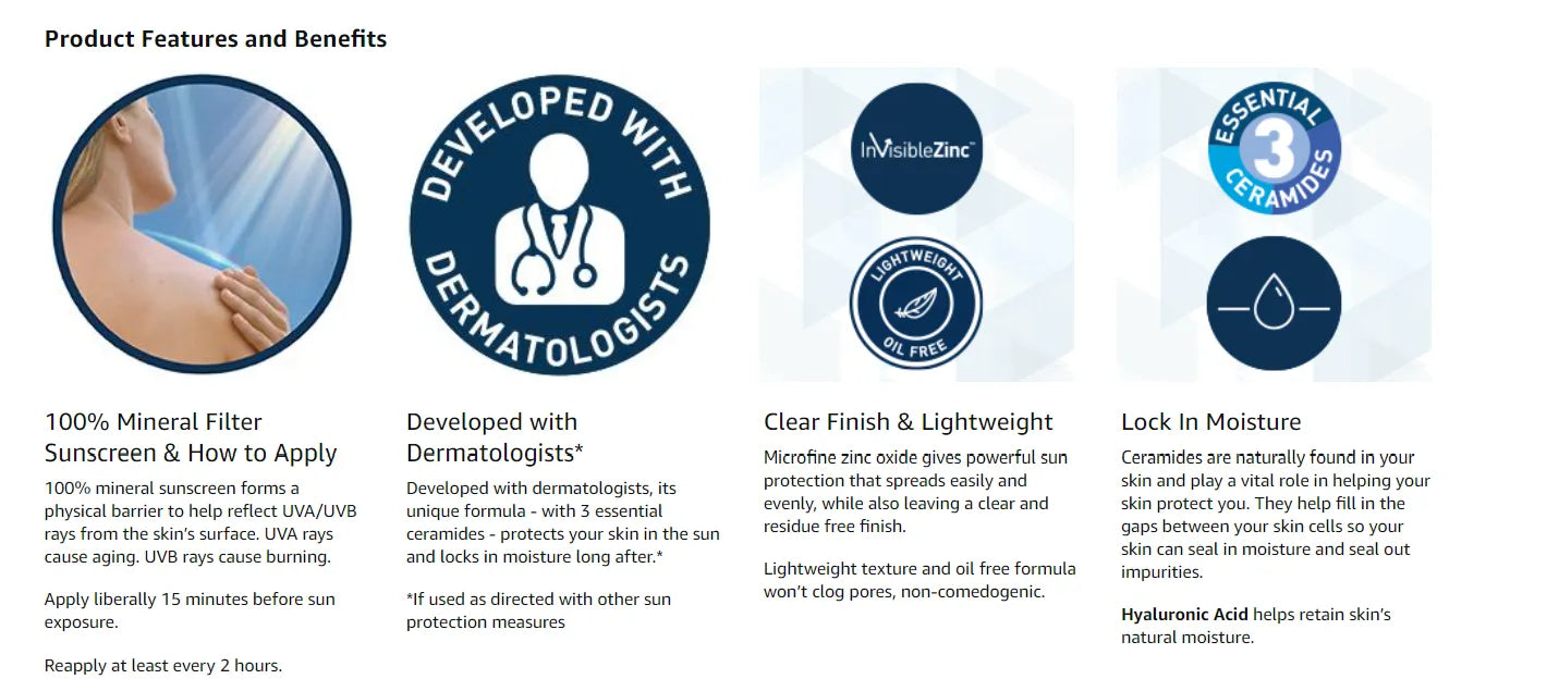 (US Version) CeraVe Sunscreen Stick SPF 50 | 0.47 Ounce | Mineral Sunscreen for Kids & Adults