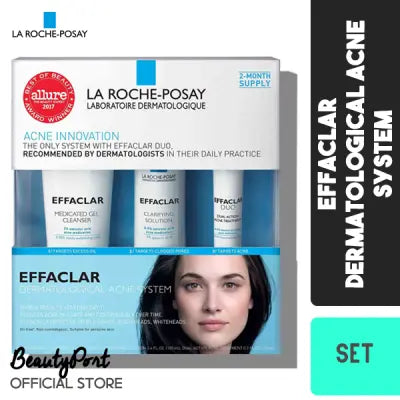 La Roche-Posay Effaclar Dermatological 3 Step Acne Treatment System, Salicylic Acid Acne Cleanser, Pore Refining Toner, and Benzoyl Peroxide Acne Spot Treatment for Sensitive Skin, 2-Month Supply