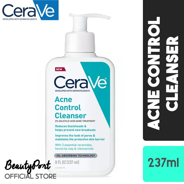 (US Version) CeraVe Acne Control Face Cleanser, Facial Cleanser for Oily Skin, 8 fl oz