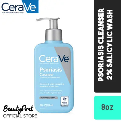 (US Version) CeraVe Cleanser for Psoriasis Treatment | With Salicylic Acid for Dry Skin Itch Relief & Lactic Acid for Exfoliation | Fragrance Free & Allergy Tested