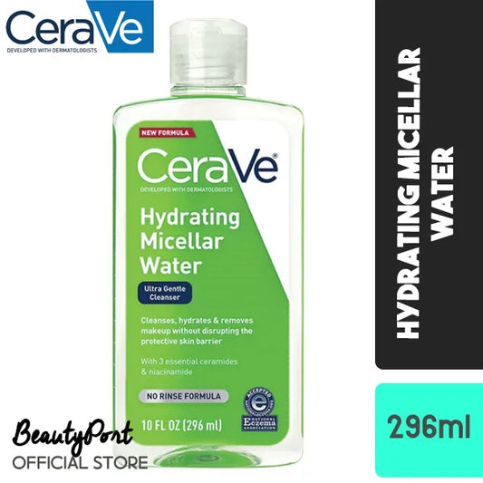 CeraVe Micellar Water, Hydrating Facial Cleanser & Eye Makeup Remover, Fragrance Free & Non-Irritating, 10 fl oz