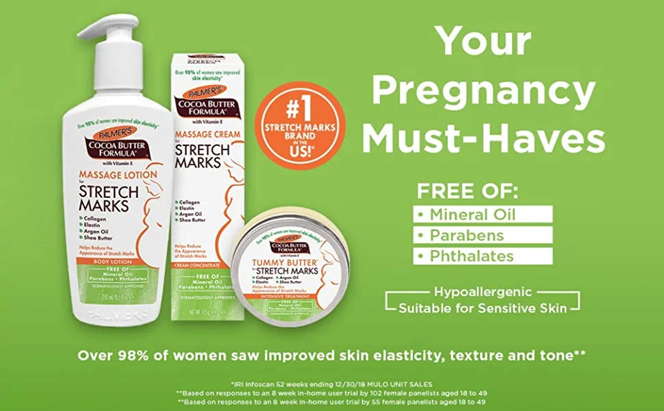 Palmer's Cocoa Butter Formula Complete Stretch Mark and Pregnancy Skin Care Kit, Gift for Mom to Be, 4 Piece Set