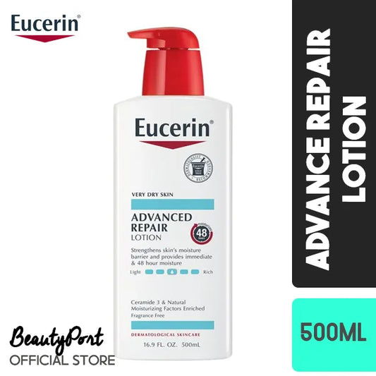 Eucerin Advanced Repair Body Lotion, Fragrance Free For Dry Skin, Use After Hand Washing, 16.9 Fl. Oz. Bottle