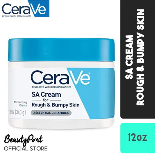 (US Version) CeraVe Moisturizing Cream with Salicylic Acid | Exfoliating Body Cream with Lactic Acid, Hyaluronic Acid, Niacinamide, and Ceramides | Fragrance Free & Allergy Tested | 12 Ounce